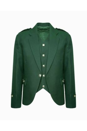 Tweed Crail Scottish Highland Argyle Kilt Green Traditional Jacket and Waistcoat - Scot Kilt Store