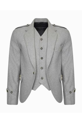 Scottish Argyle Jacket Light Grey & Waistcoat - Scot Kilt Store