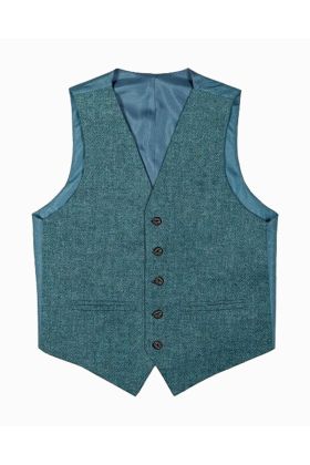 Blue Tweed Argyll 5 Button Vest - Scot Kilt Store