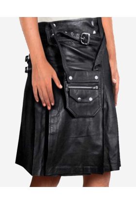 Gentleman's Guide to the Dashing Leather Pleated Kilt with Sporran - Scot Kilt Store
