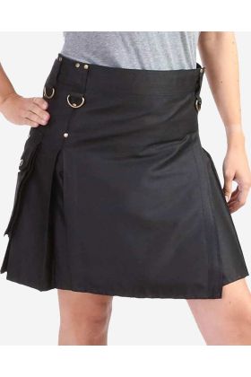 The Ultimate Stylish Utility Black Kilt for Modern Women - Scot Kilt Store
