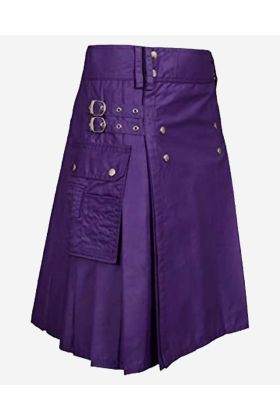 The Bold & Practical Purple Utility Kilt For Women  - Scot Kilt Store