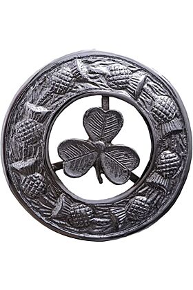 Shamrock Fly Plaid Brooch -  