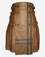 The Brown Gladiator Leather Utility Kilt - Scot Kilt Store