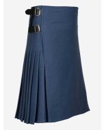 Premium Blue Cotton Utility Kilt For Men - Scot Kilt Store