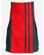 Red And Green Hybrid Kilt For Men - Scot Kilt Store